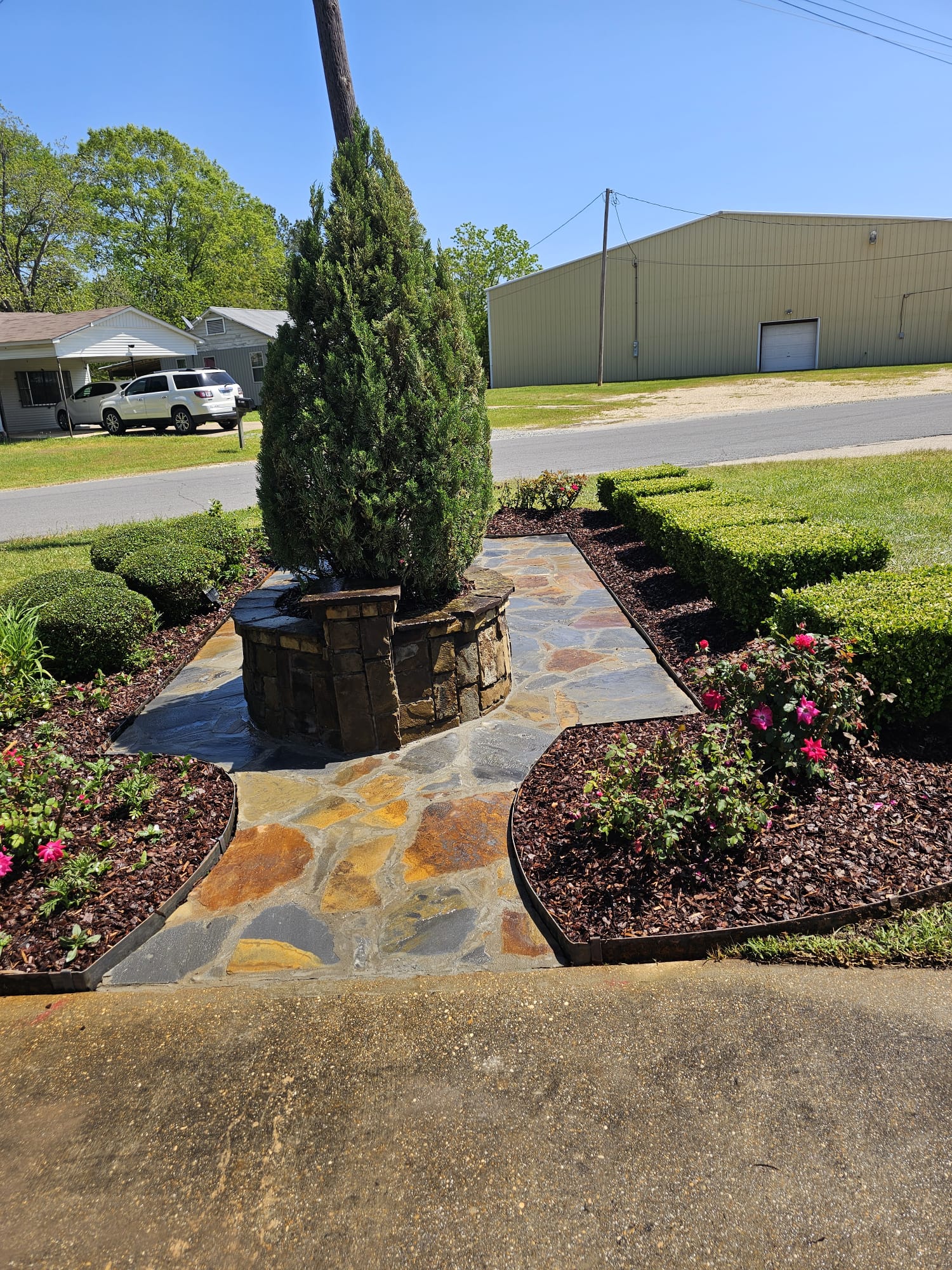 Professional stone walkway installation